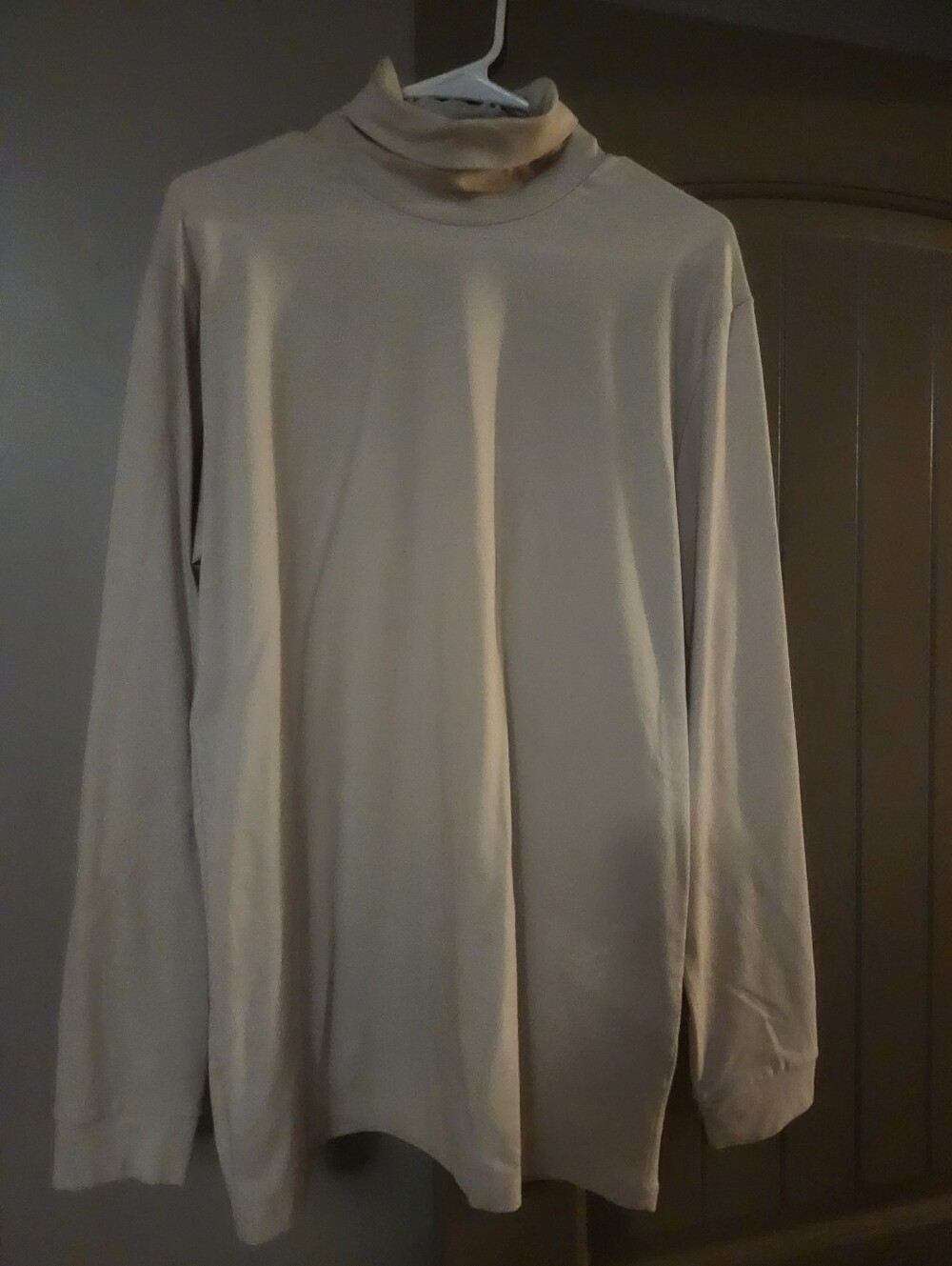 Men's Long-Sleeve Turtleneck Shirt - Cream
